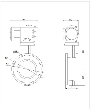 DN40 - DN1000 防爆電気アクチュエータ PTFE フレンズ型 バターフライバル用 1