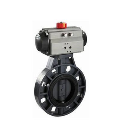 UPVC 水流制御 肺性蝶閥 DN100 4 インチ ウェッファー バタフライ バルブ