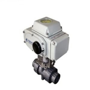 DN50 UPVC 電動ボールバルブ AC220V 電動モーター駆動バルブ