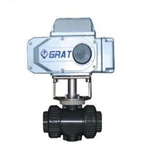 IP67 DN40 電動型PVCボールバルブ 電気アクチュエータ付き